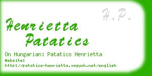 henrietta patatics business card